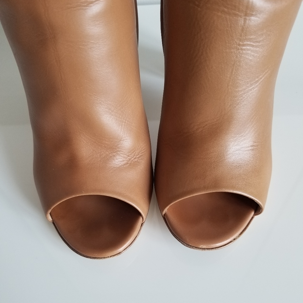Gianvito Rossi $1095 Open Toe Leather Ankle Boots - Picture 8 of 11